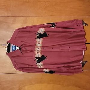 Wrangler western shirt bullrider mens XL pearl snap Extra Large
